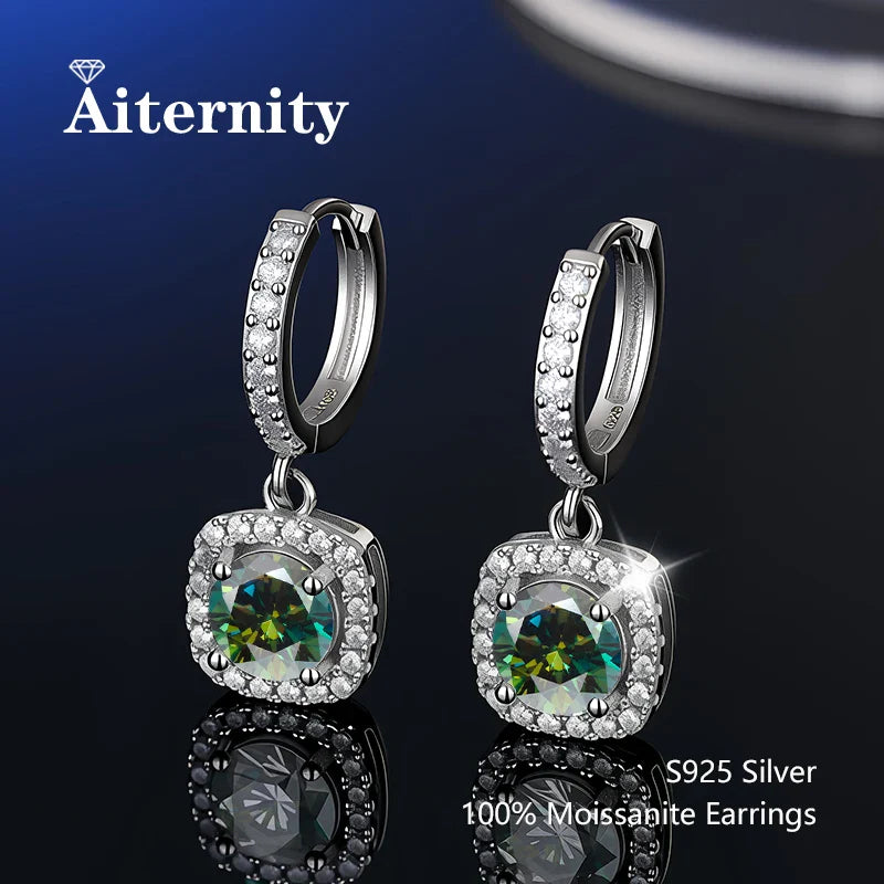 925 Sterling Silver Moissanite Stud Earrings VVS1 Cut GRA Certificate Unisex