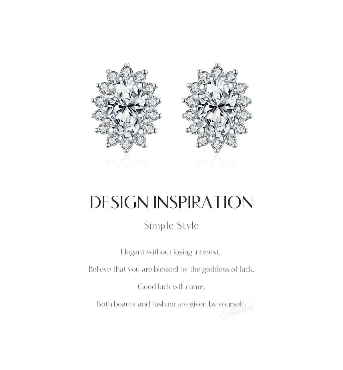 925 Sterling Silver Moissanite Halo Stud Earrings Bridal Wedding Engagement