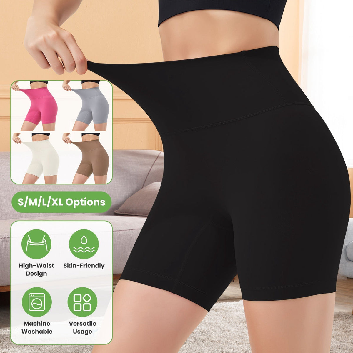 High-Waist Biker Shorts with Tummy Control for Workouts