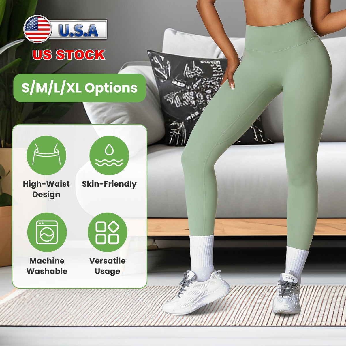 Leggings de talle alto para mujer con control de abdomen