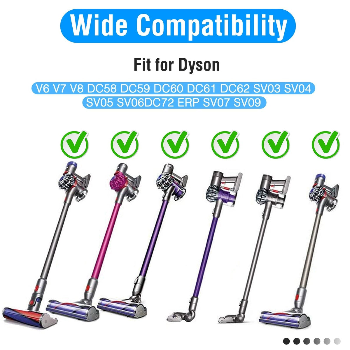 Battery Charger Compatible with Dyson Cordless Vacuum V6 V7 V8 DC58 DC59 DC61 DC62 SV03 SV04 SV05 SV06 Absolute Animal Fluffy Motorhead Vacuum Power S