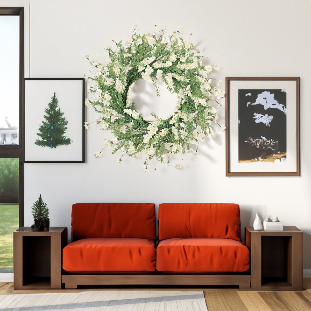 30" Plum Blossom Wreath