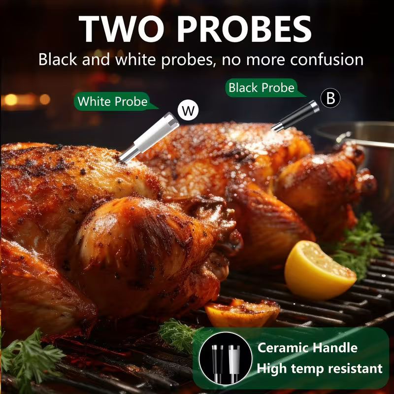 Wireless Meat Thermometer with Dual Probes and App Control