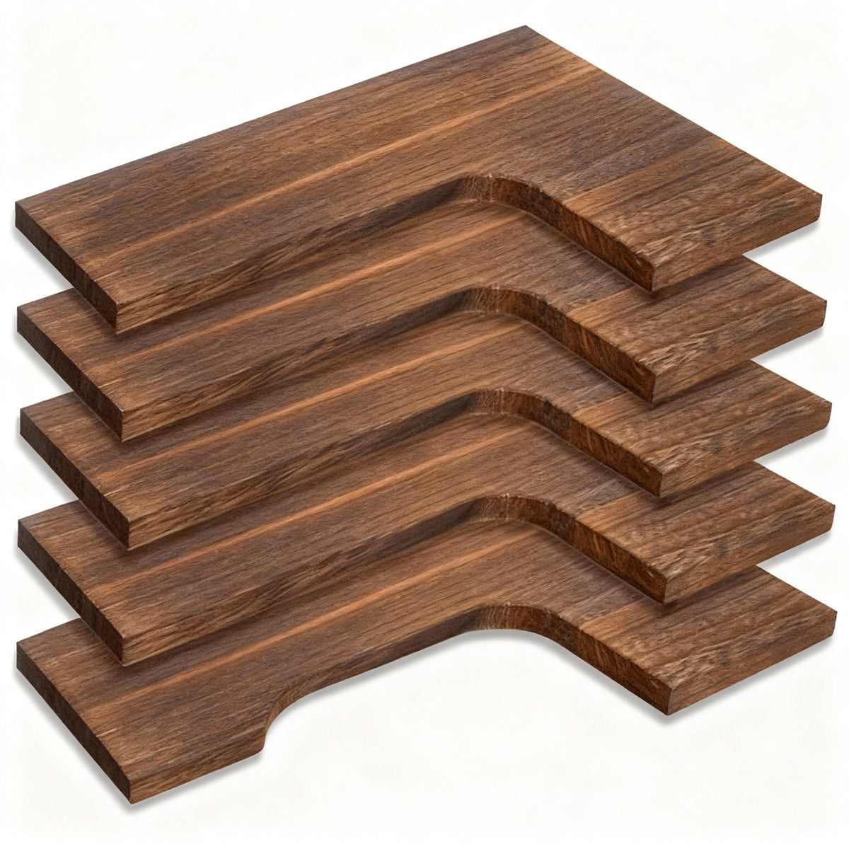 Estantes flotantes de esquina rústicos juego de 5 – Estantes de pared de madera