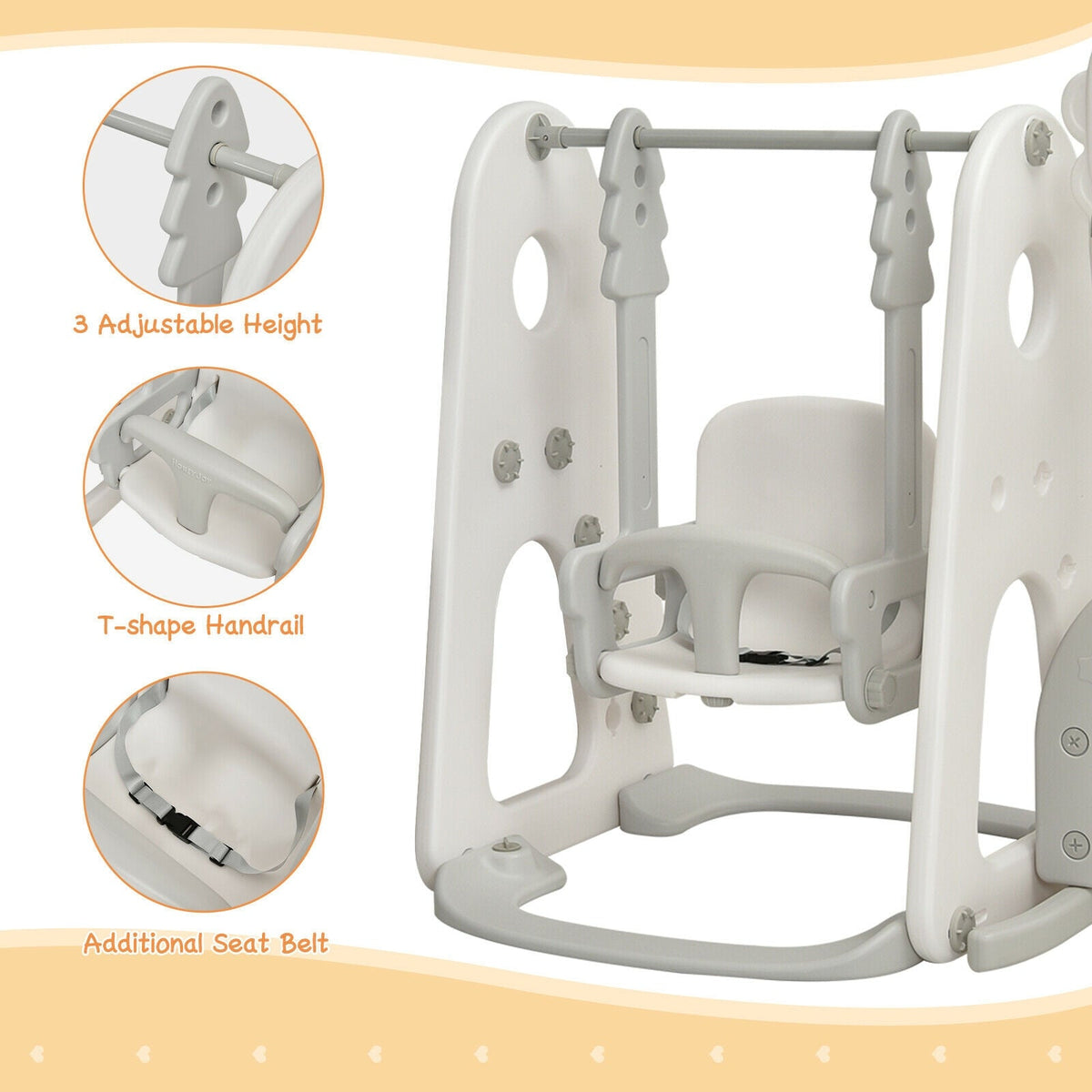 6 in 1 Toddler Slide and Swing Set with Ball Games