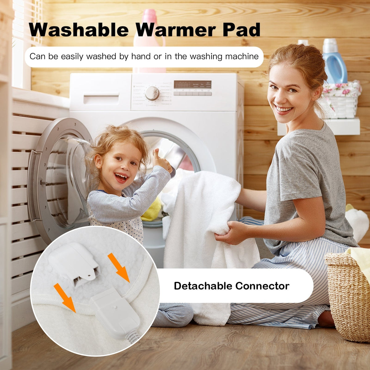 71 x 31 Inch Massage Bed Warmer Heating Pad with 5 Heat Settings