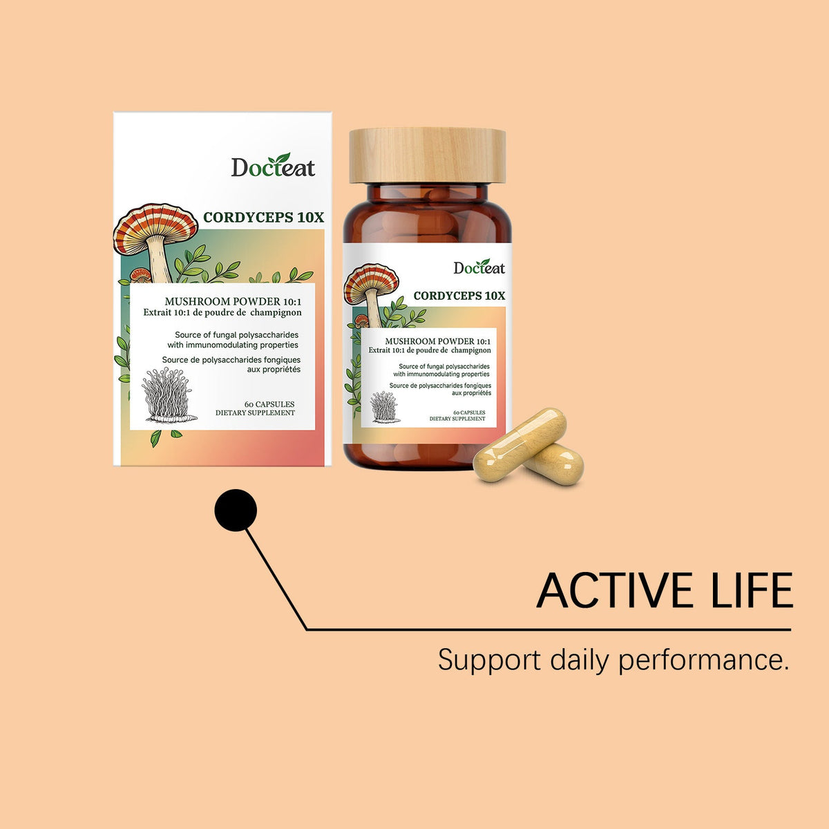 Cordyceps Mushroom Immune Support Capsules