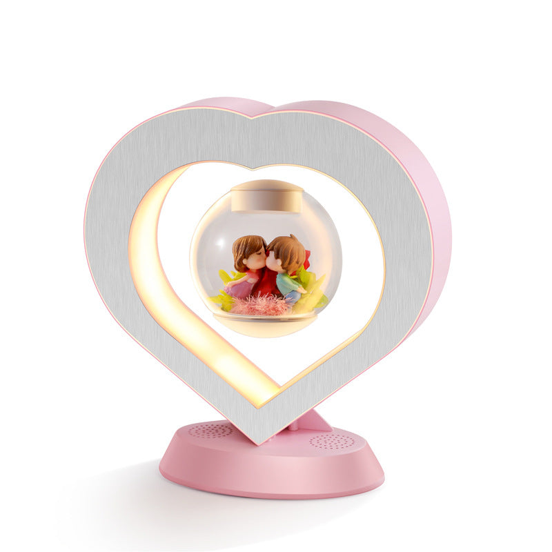 Lámpara LED de Noche con Corazón Flotante para el Día de San Valentín, Mesa, Levitación Magnética, Lámpara Creativa de Escritorio, Decoración del Hogar