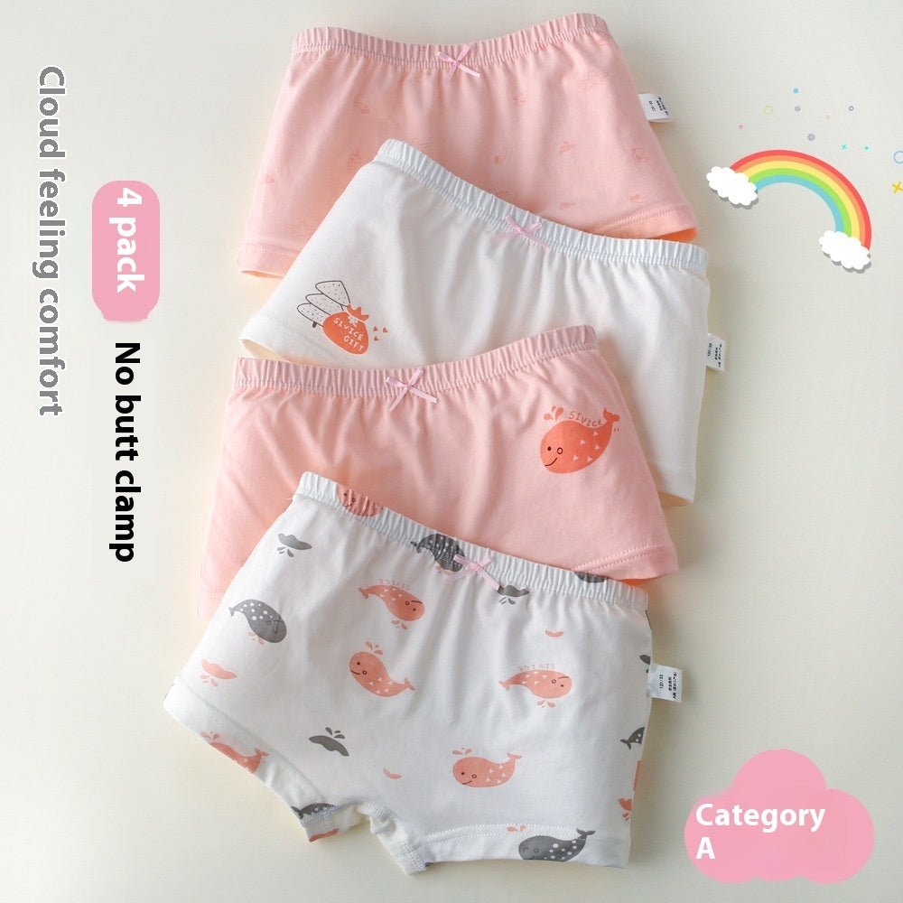 Children's Underwear Women's Pure Cotton Cartoon Boxers