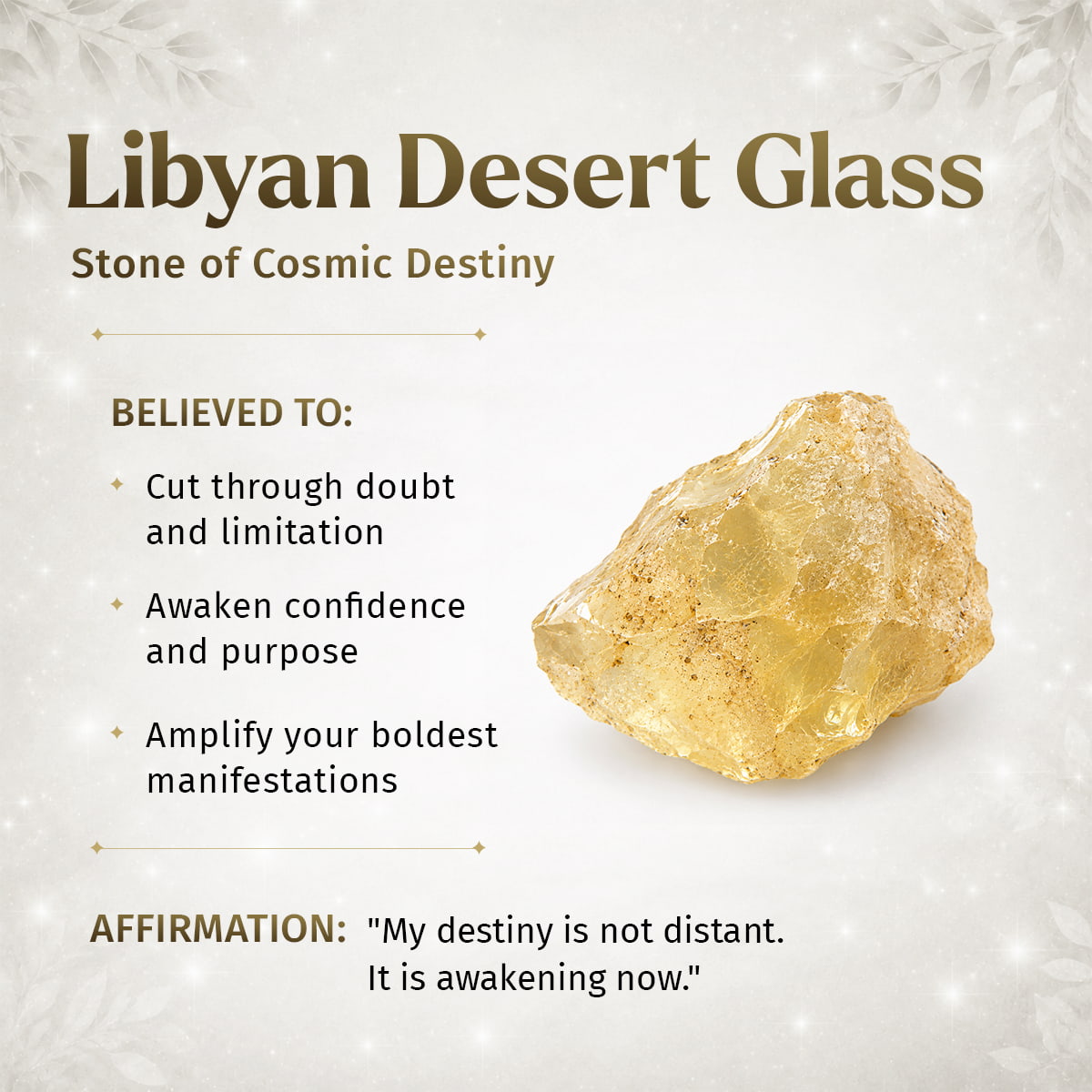 El Relicario del Destino – Colgante de cristal del desierto de Libia