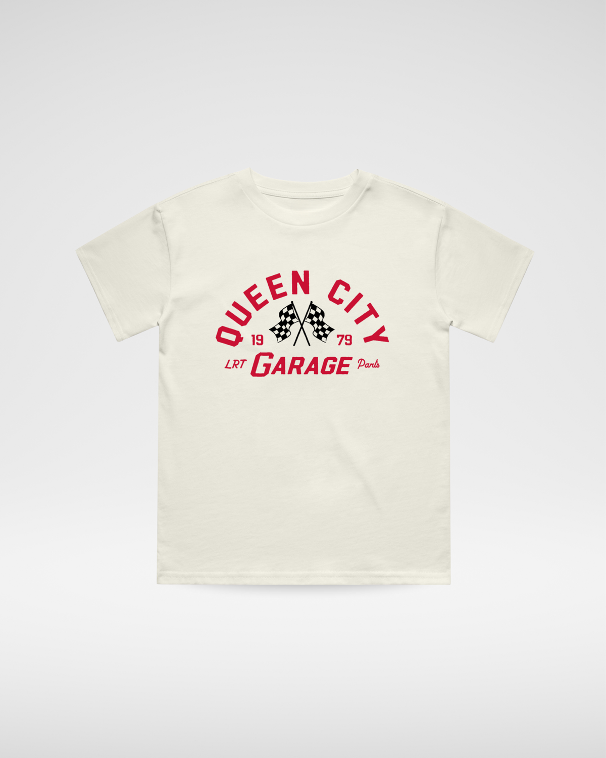 CAMISETA PARTES DE GARAJE LRT - CREMA VINTAGE (SOLO FRENTE)