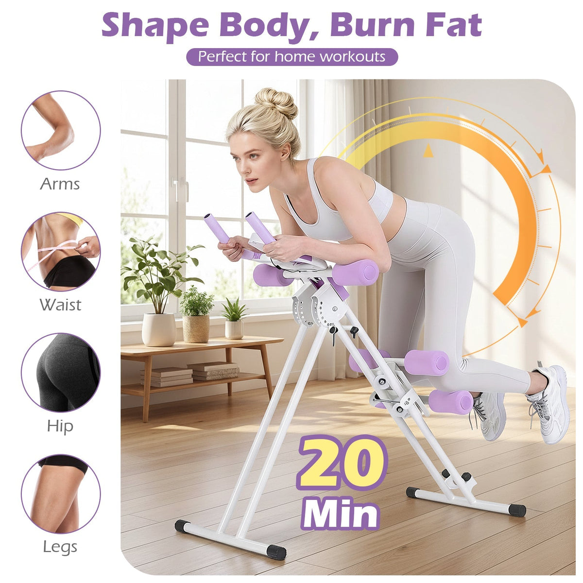 Ab Workout Equipment Foldable Abdominal Trainer Adjustable Ab Machine