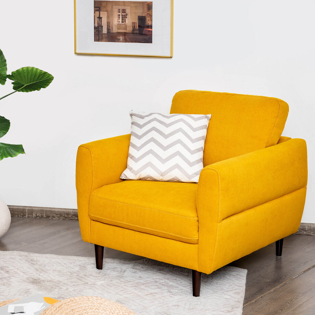 Modern Upholstered Accent Chair Single Sofa Armchair