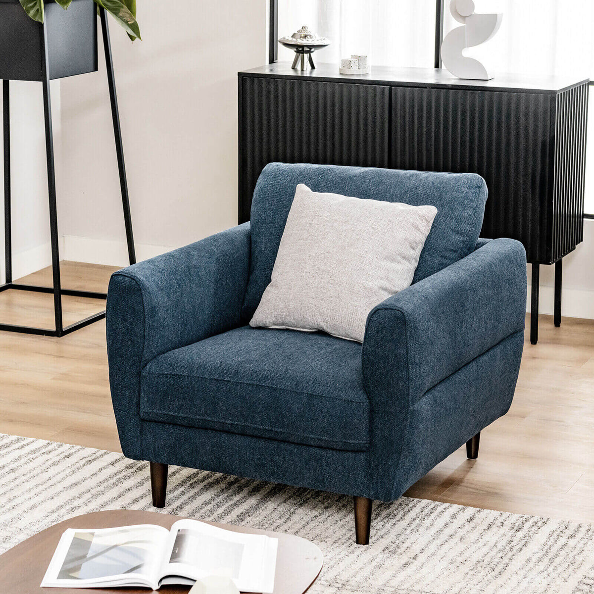 Modern Upholstered Accent Chair Single Sofa Armchair