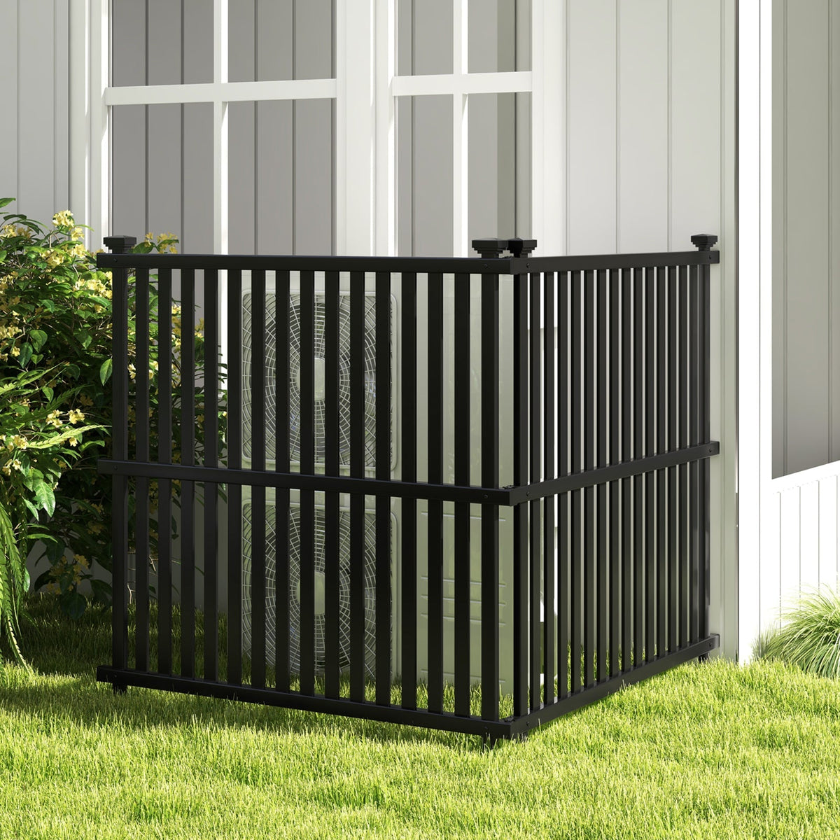 Air Conditioner Fence Panel with Metal Ground Stakes for Outside