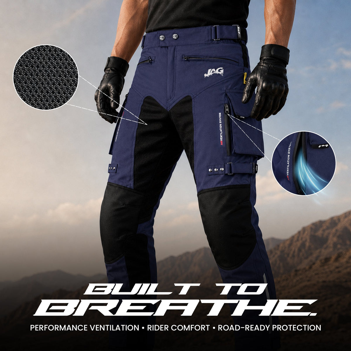 JAG Maverick Motorcycle Protective Pant - Black