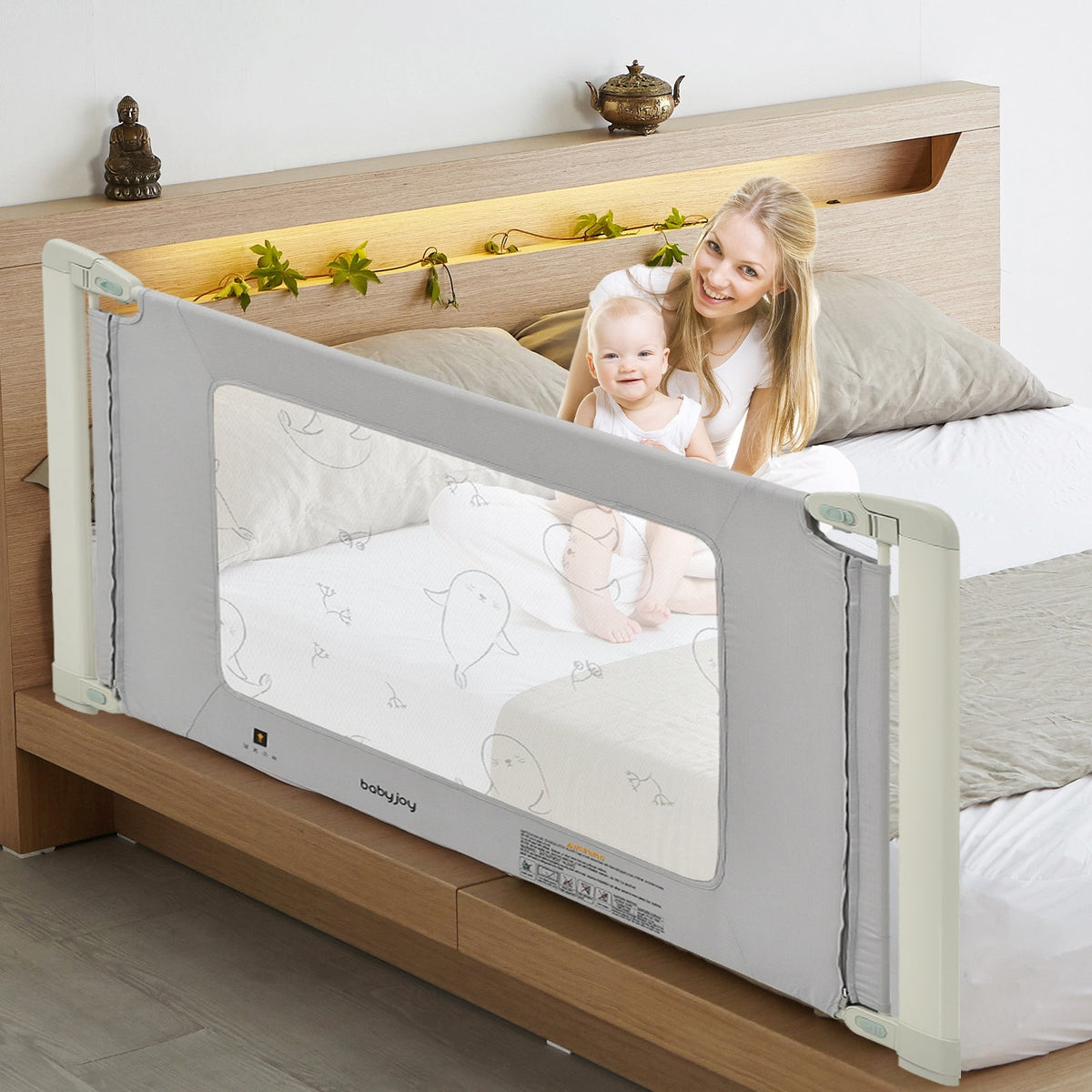 Bed Rail Guard for Toddlers Kid with Adjustable Height and Safety Lock