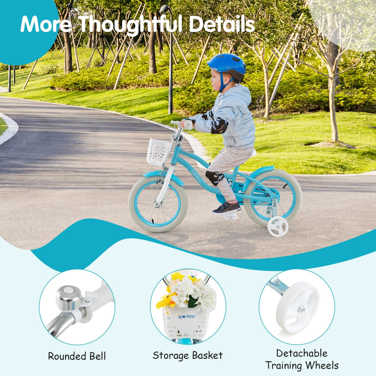 14/16/18 Inch Kids Bike with Dual Brakes and Adjustable Seat