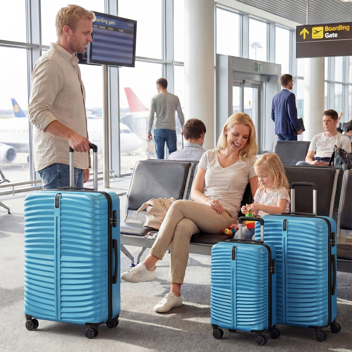 3-Piece 20/24/28 Inch Lightweight Hardside Luggage Set with 8-Spinner Wheels
