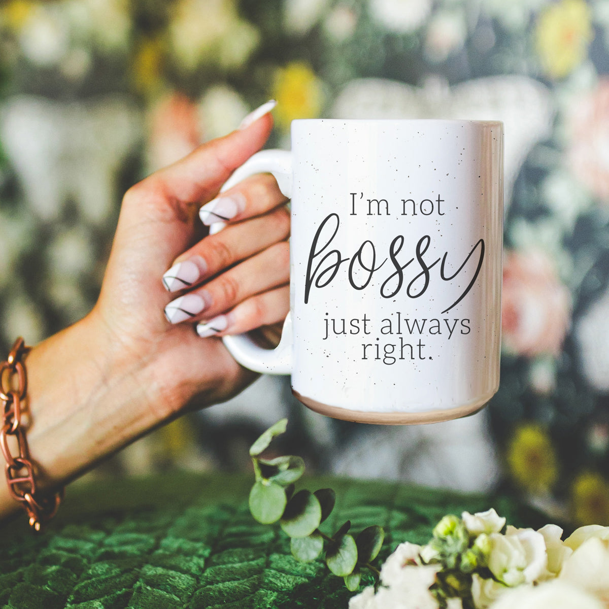 Funny 16oz Ceramic Mug I'm Not Bossy Just Always Right Coffee Gift