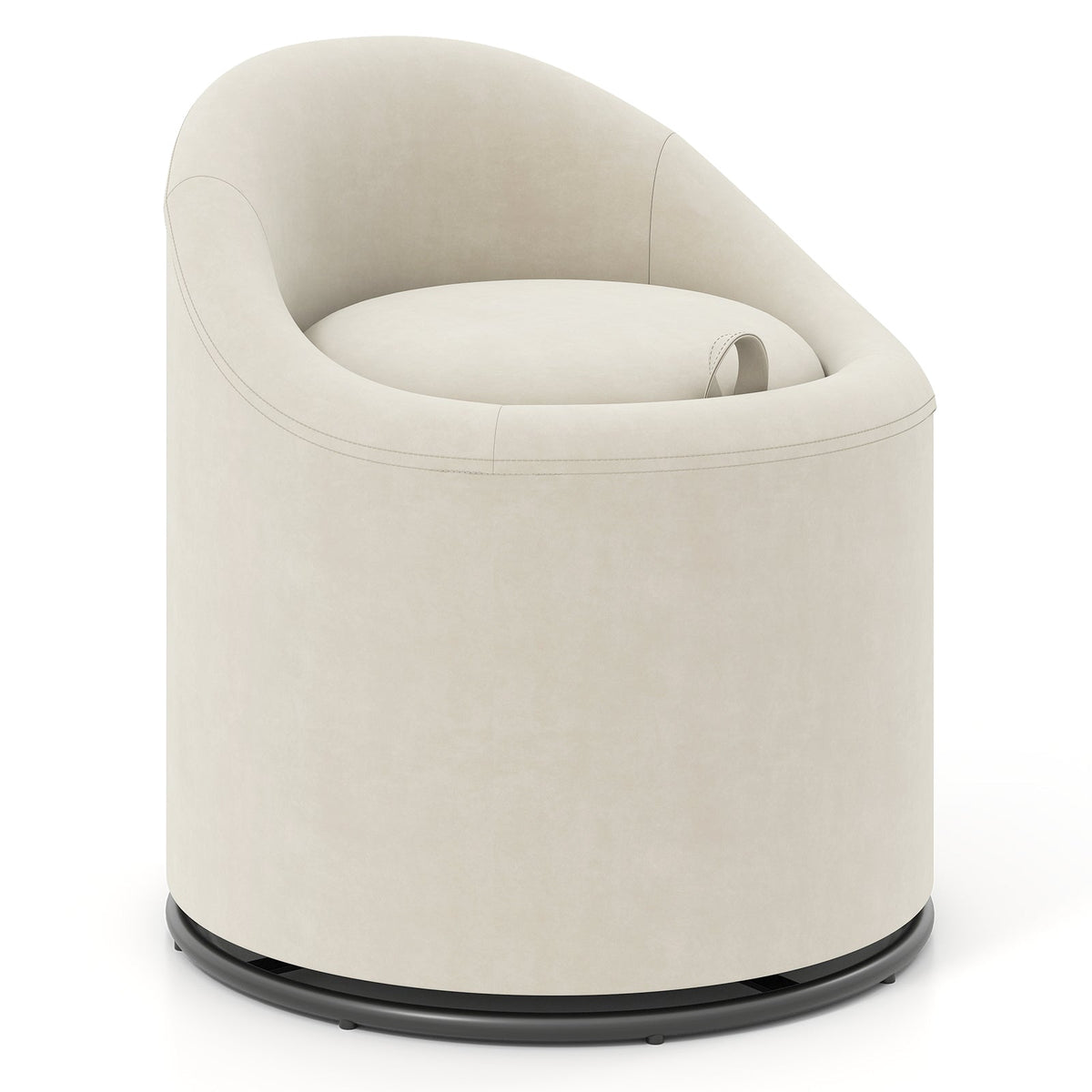Barrel Chair with Storage 360¬∞ Swivel Upholstered Vanity Chair