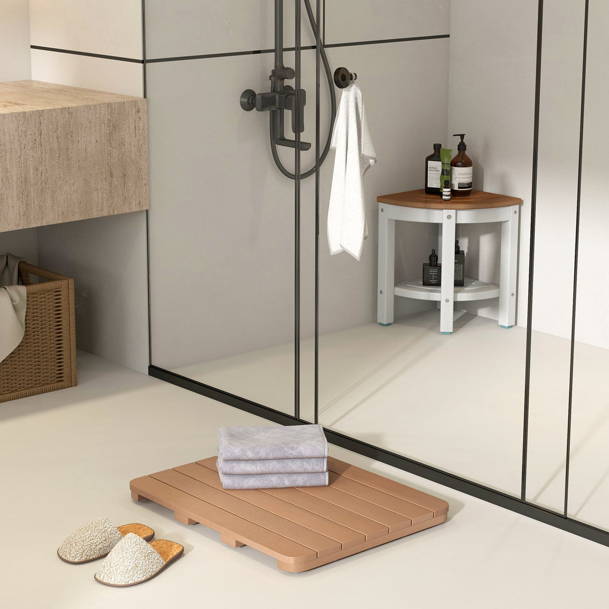 Alfombrilla de ducha HIPS impermeable para spa de baño con almohadillas antideslizantes para los pies