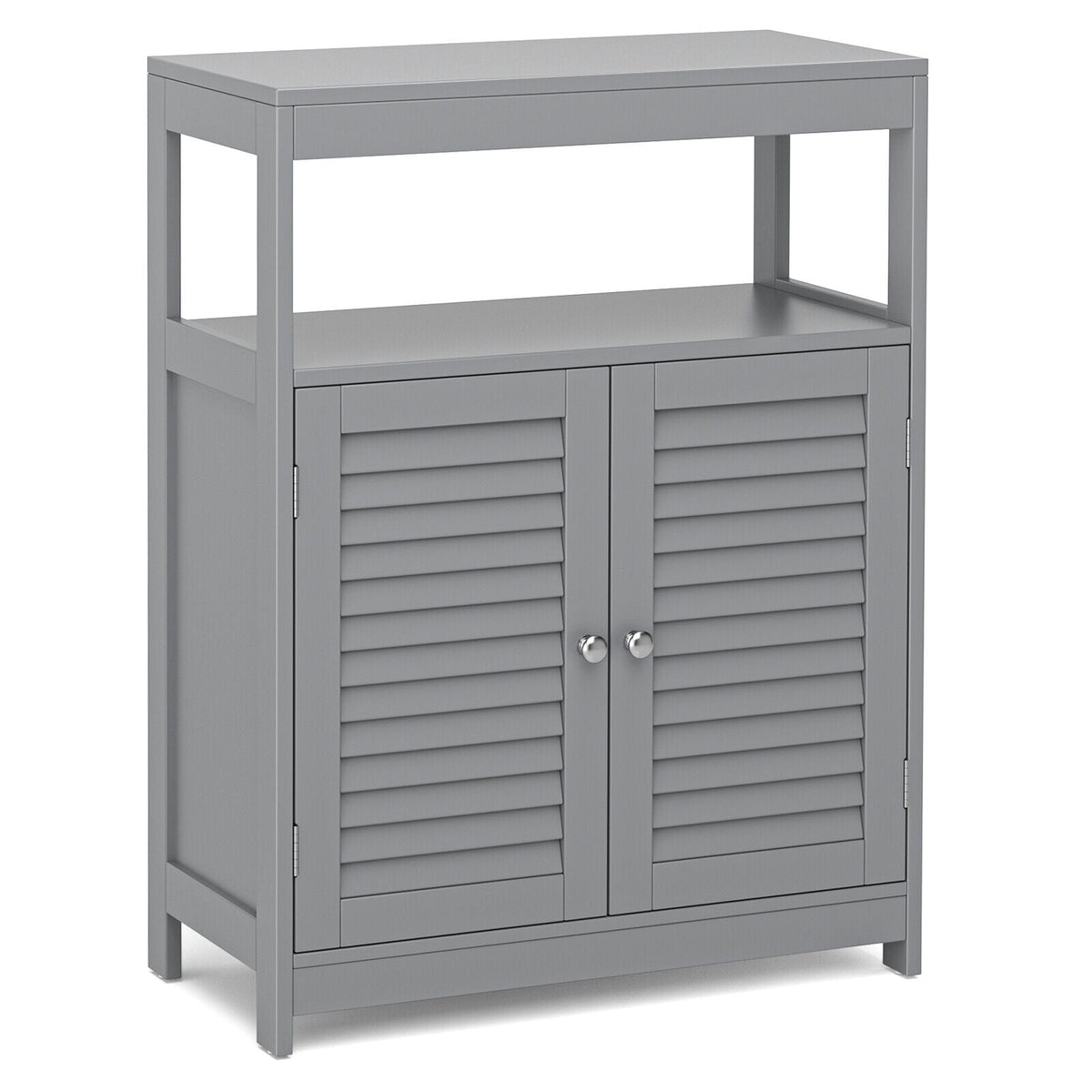 Freestanding Bathroom Floor Cabinet with Double Shutter Doors