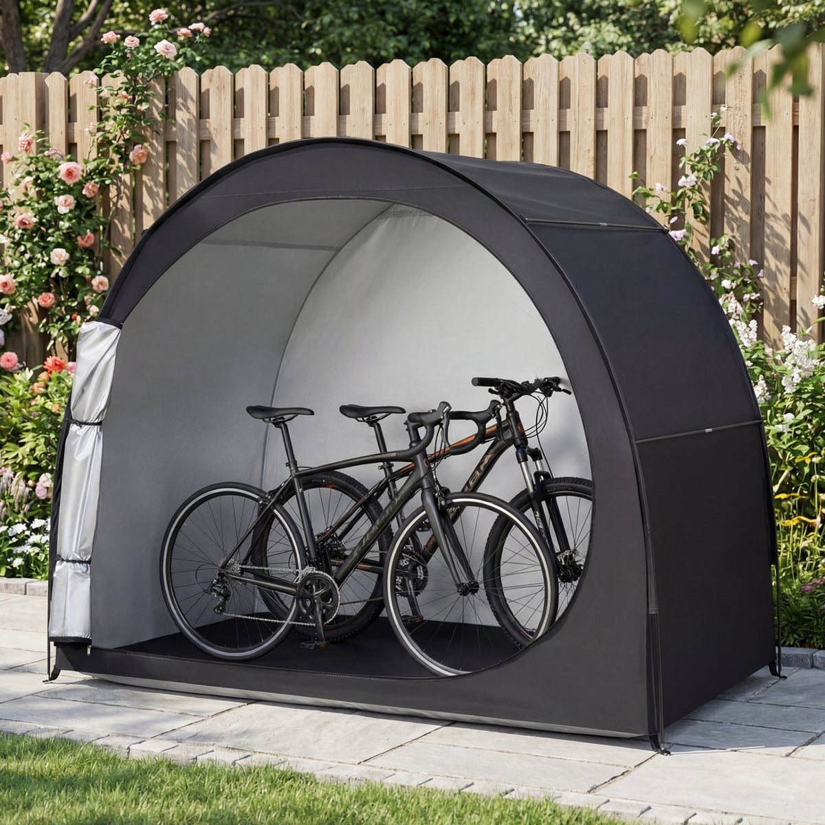 Bike Storage Tent Portable Bicycle Shed with Waterproof PU Coated Oxford Fabric