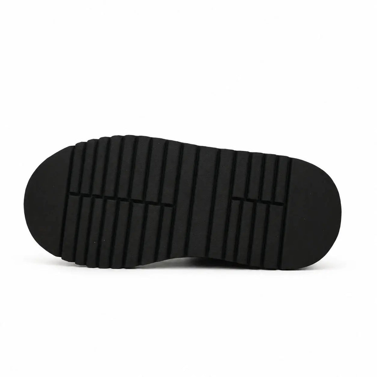 Black Platform Calf & Crocodile Leather Derby Shoes