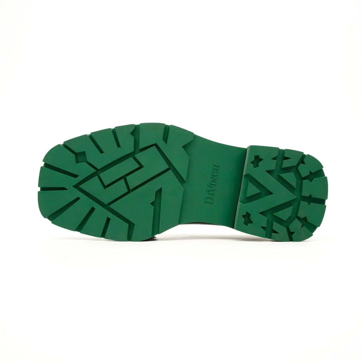 Black-Green Plain-Toe Calf Leather Derby Shoes
