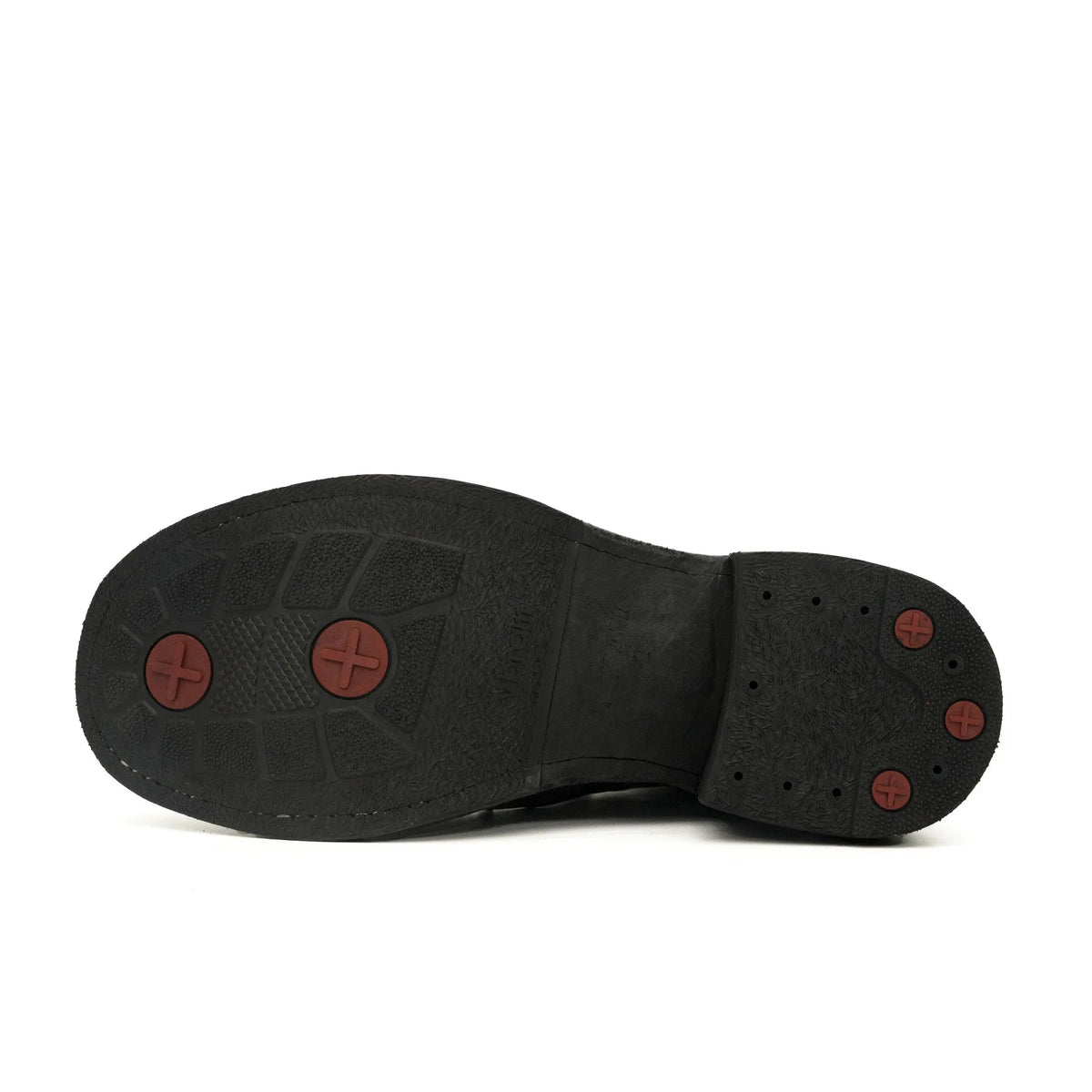 Black Cap-Toe Horse Butt Leather Lace-Up Boots