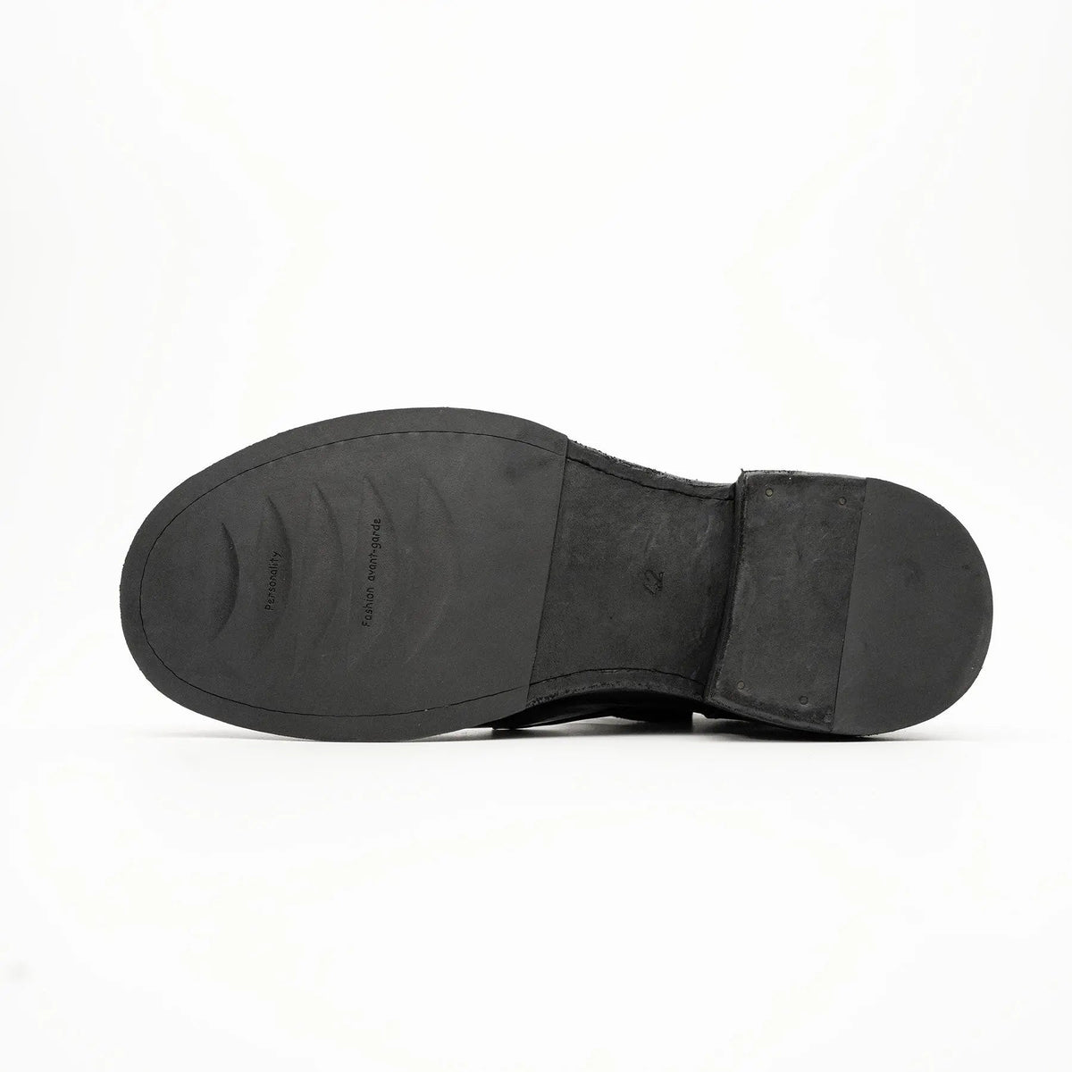 Black Washed Horse Butt Leather Ankle Boots