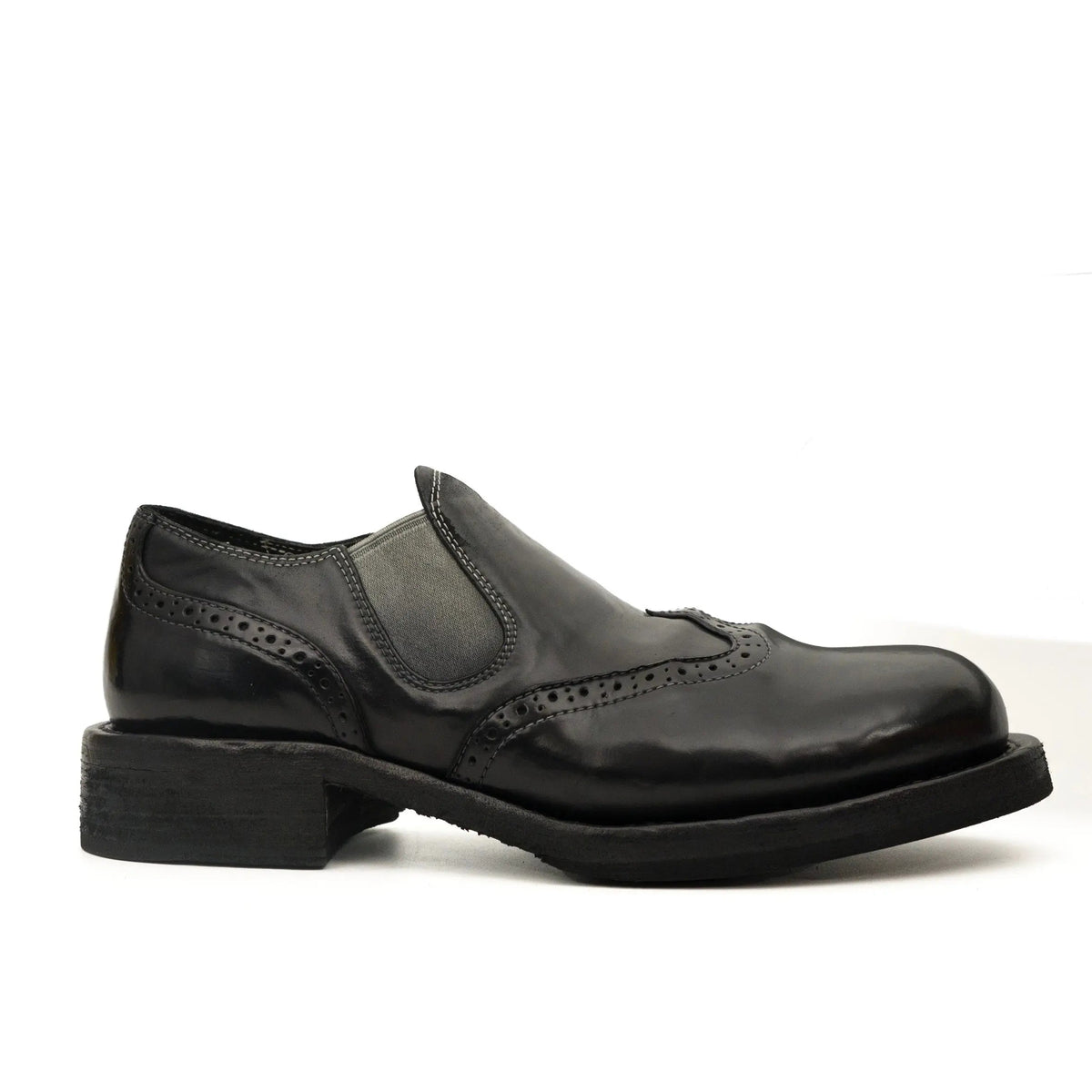Black Horse Butt Leather Loafers