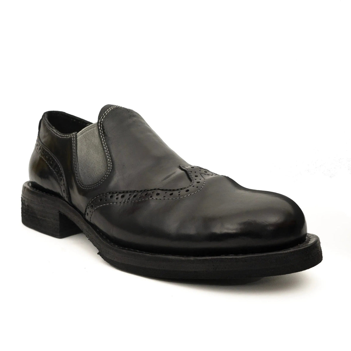 Black Horse Butt Leather Loafers