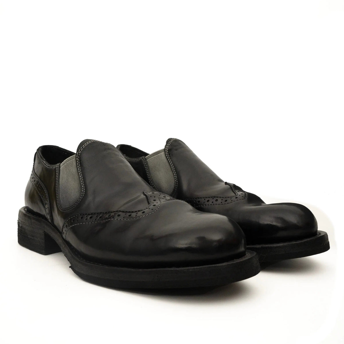 Black Horse Butt Leather Loafers