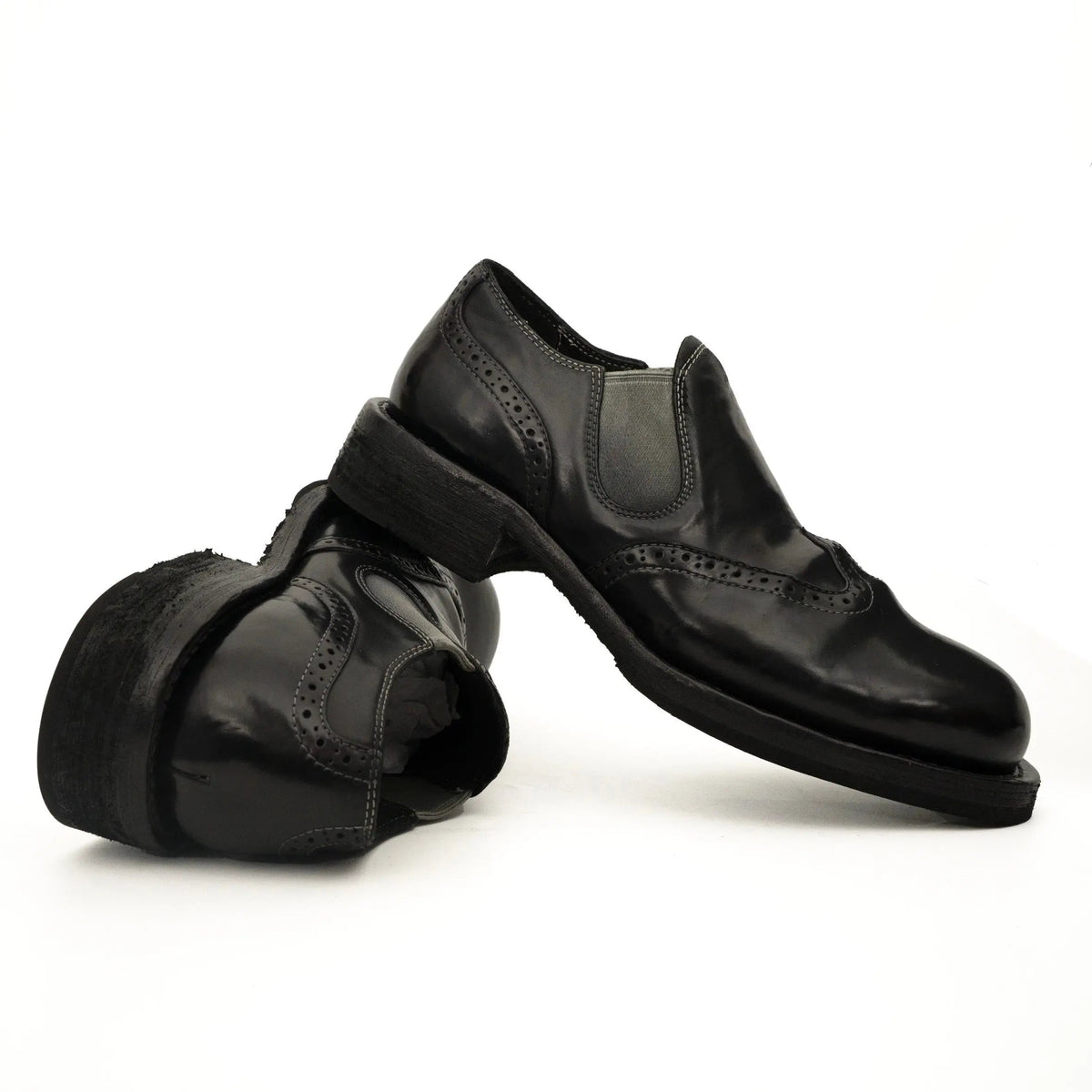 Black Horse Butt Leather Loafers