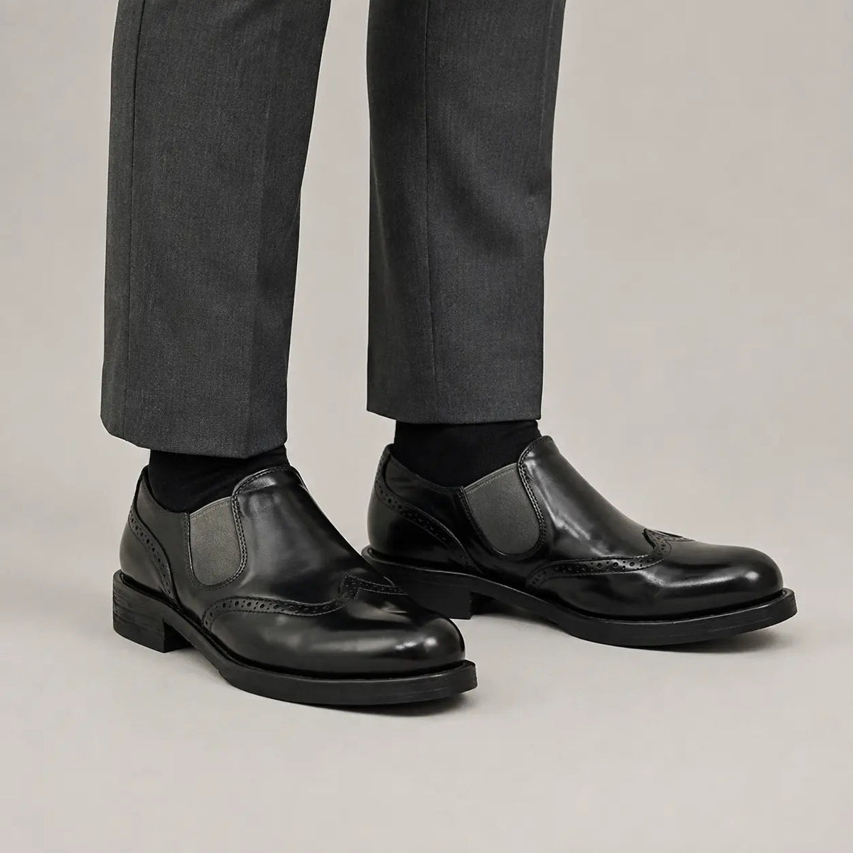 Black Horse Butt Leather Loafers