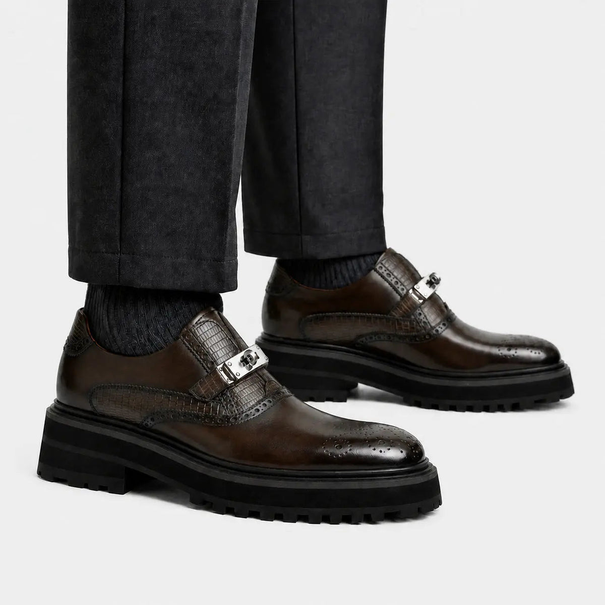 Dark Brown Calf Leather Loafers