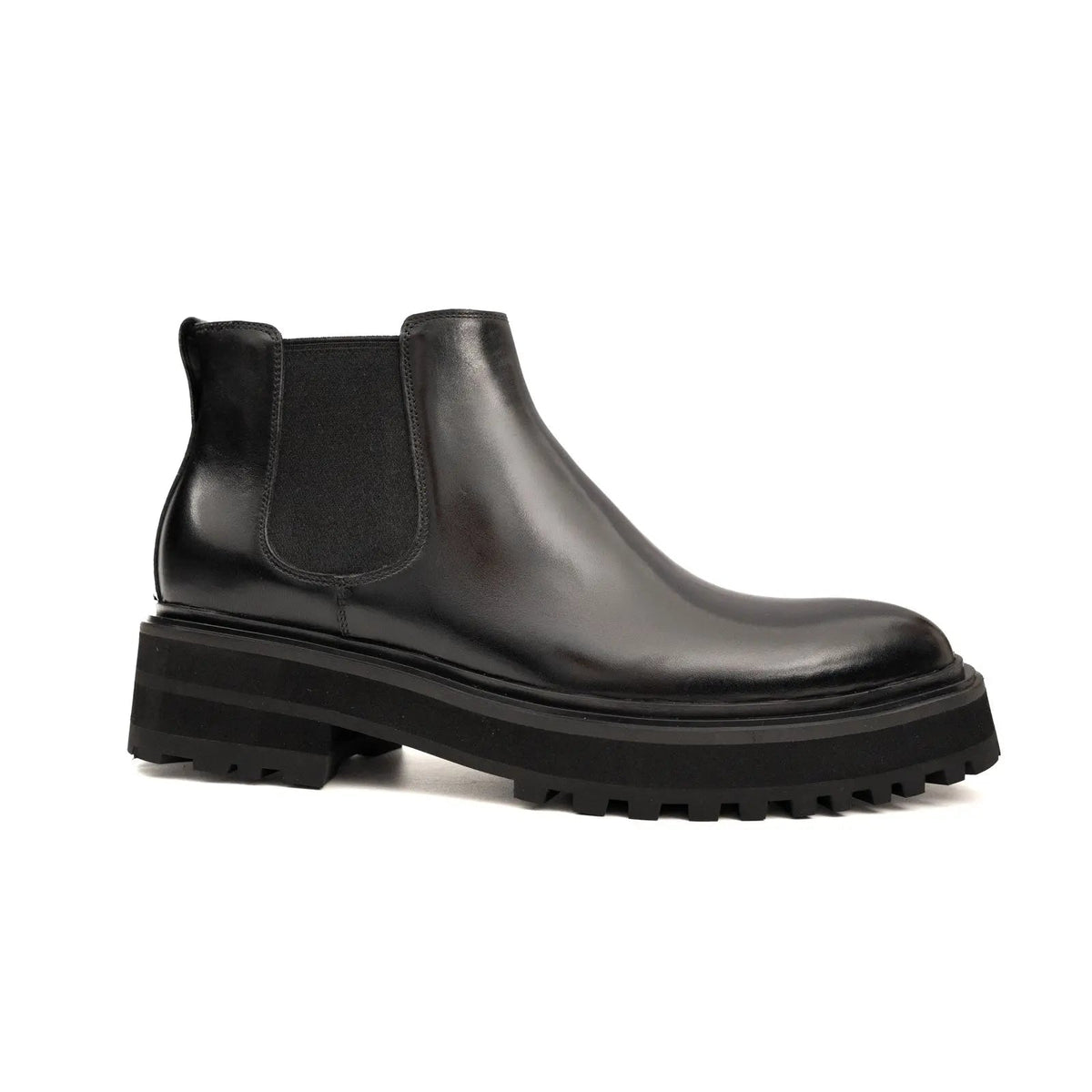 Black Calf Leather Chelsea Boots