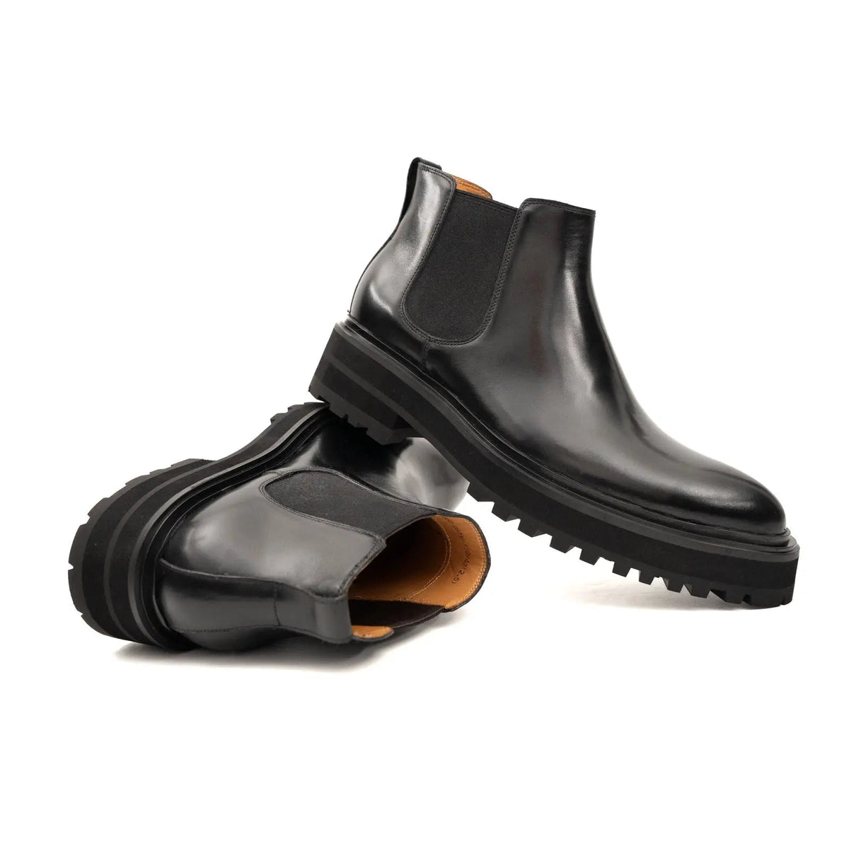 Black Calf Leather Chelsea Boots