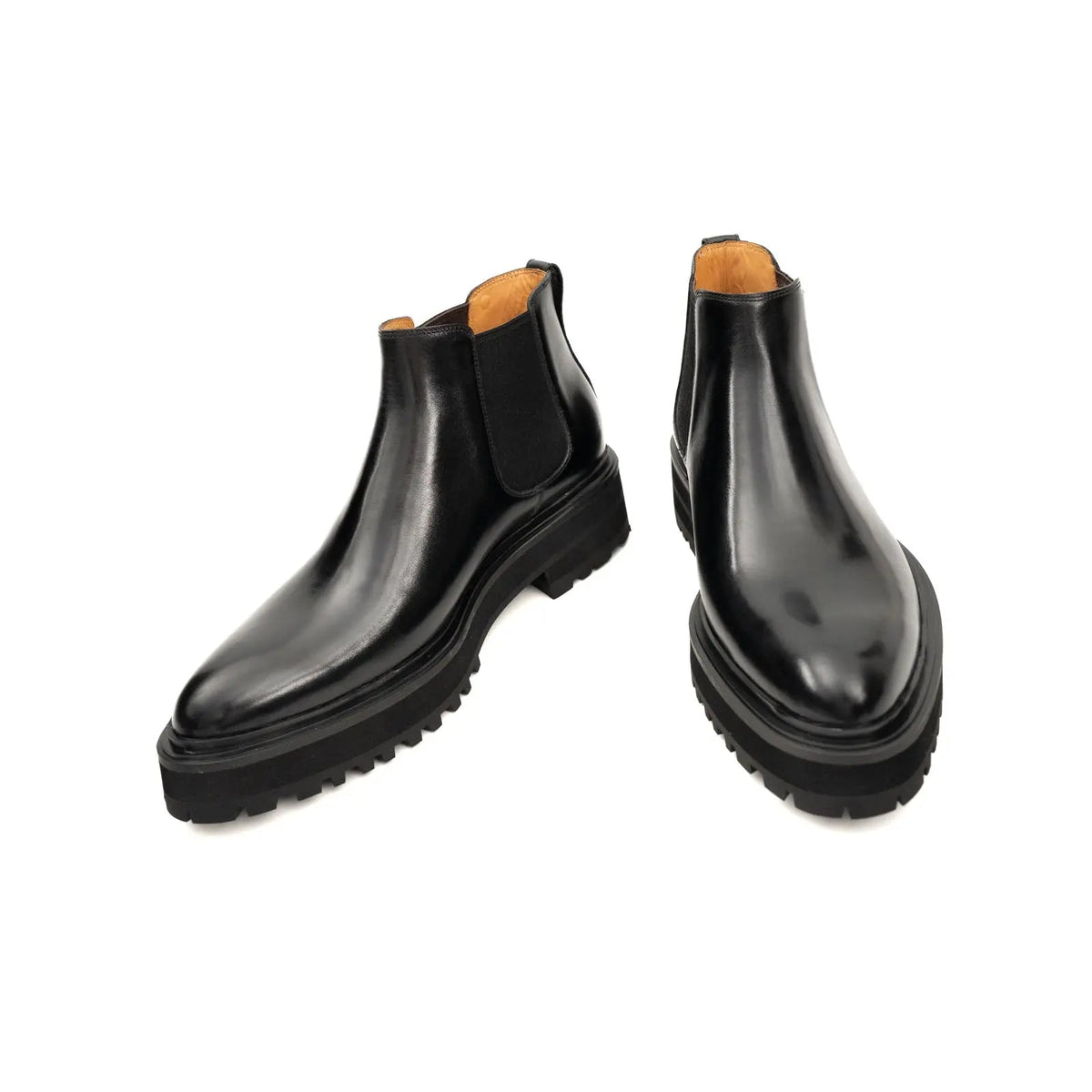 Black Calf Leather Chelsea Boots