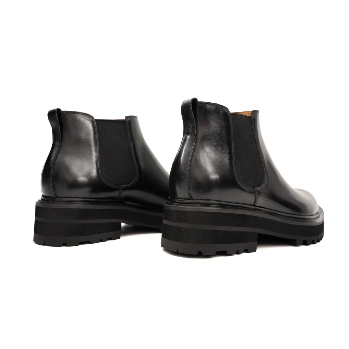 Black Calf Leather Chelsea Boots