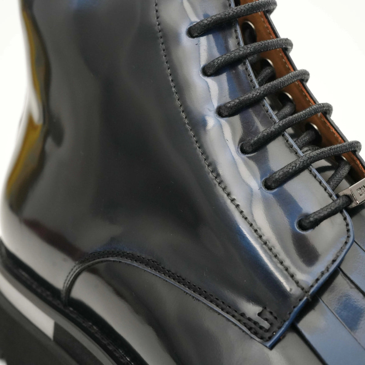 Black Plain-Toe Calf Leather Ankle Boots