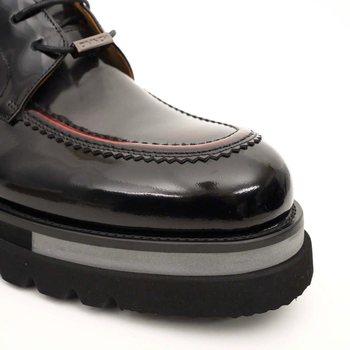 Dark Burgundy Apron-Toe Calf Leather Ankle Boots
