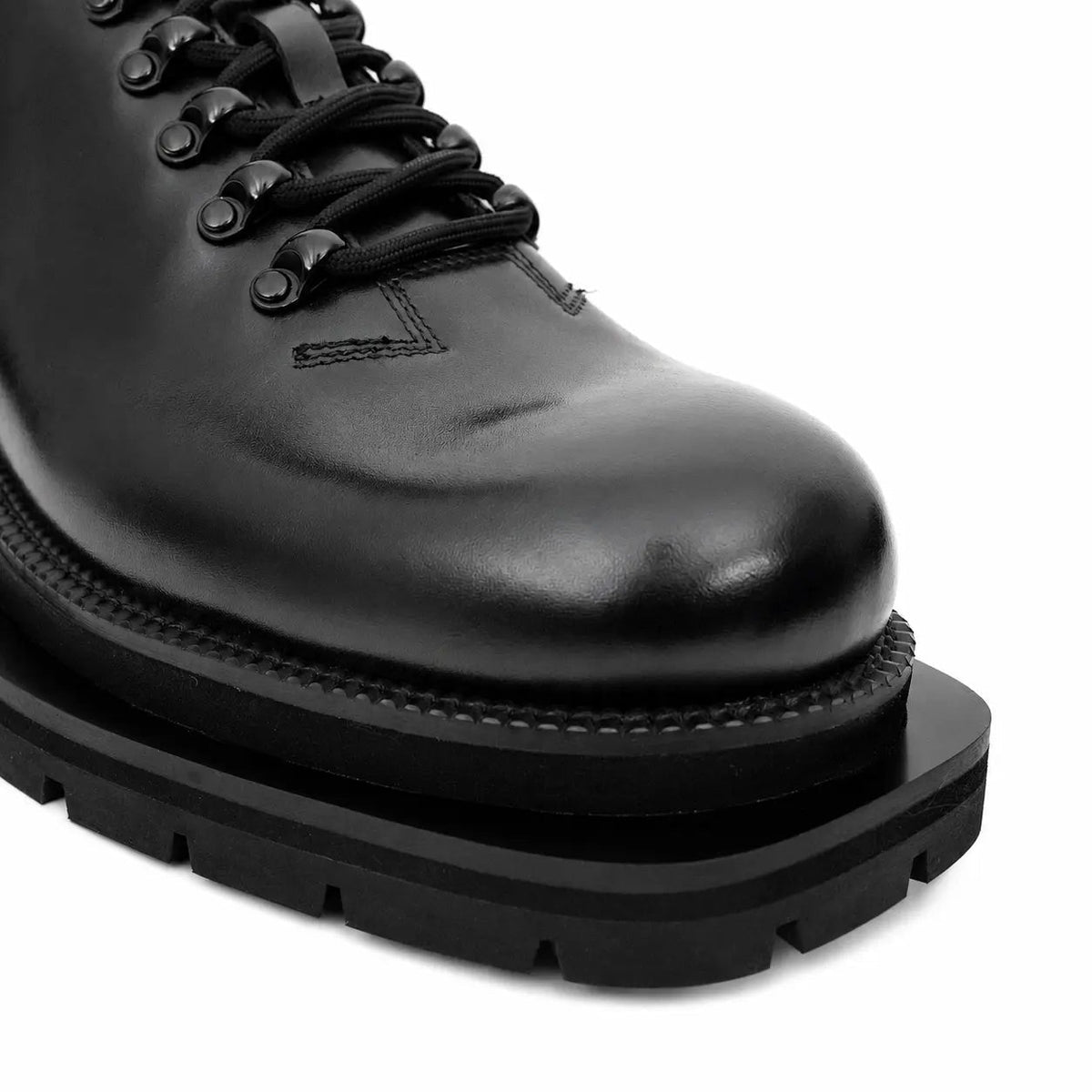 Black Plain-Toe Calf Leather Derby Shoes