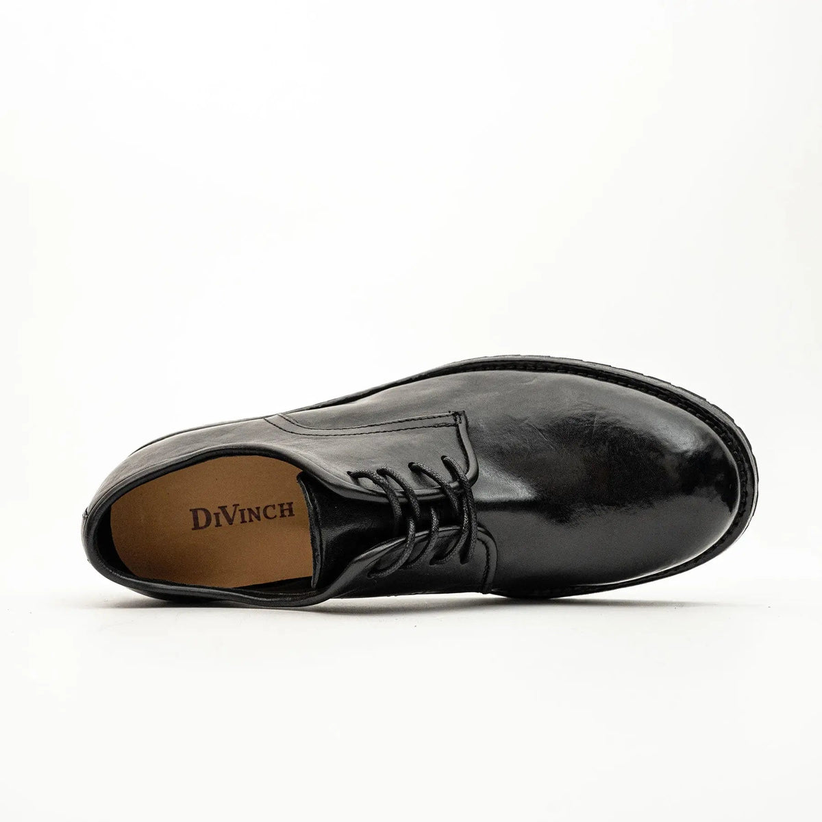 Black Plain-Toe Calf Leather Derby Shoes