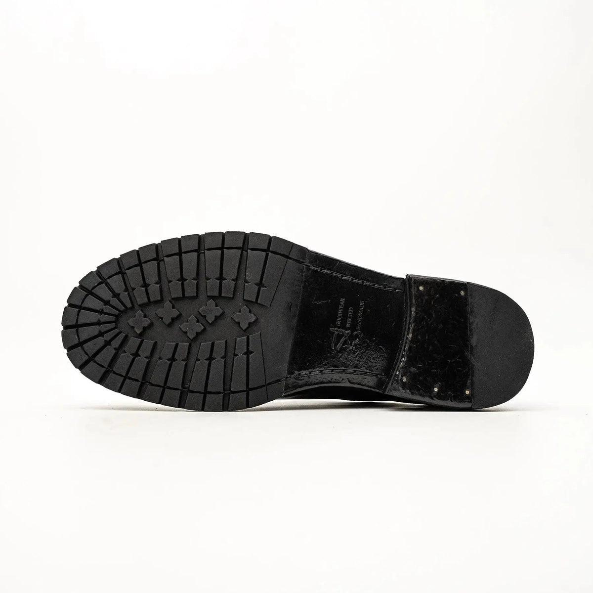 Black Plain-Toe Calf Leather Derby Shoes