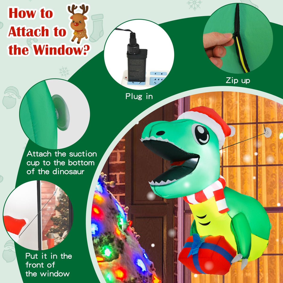 Blow Up Decorations with Built-in LED Lights for Indoor and Outdoor