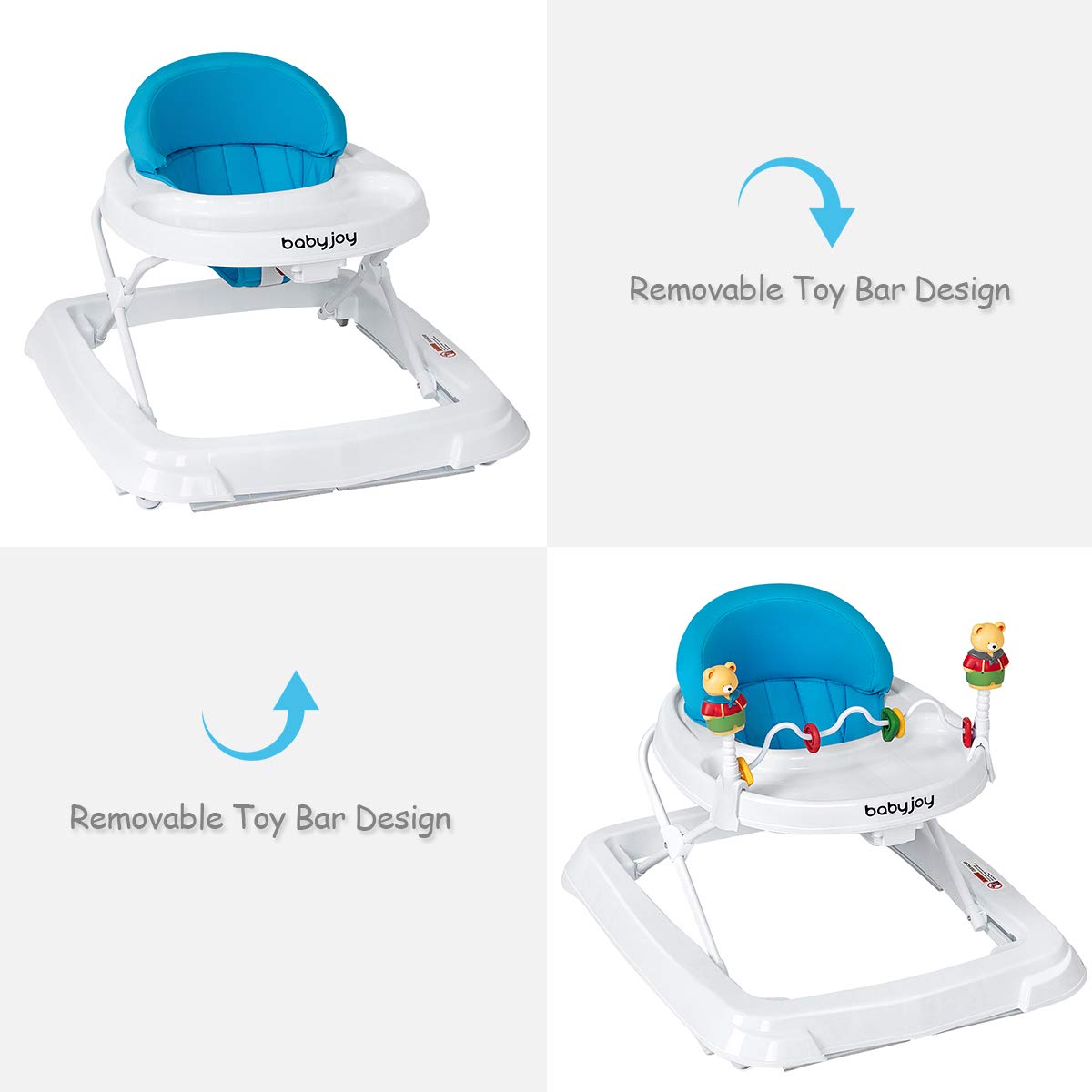 Adjustable Height Removable Folding Portable Baby Walker