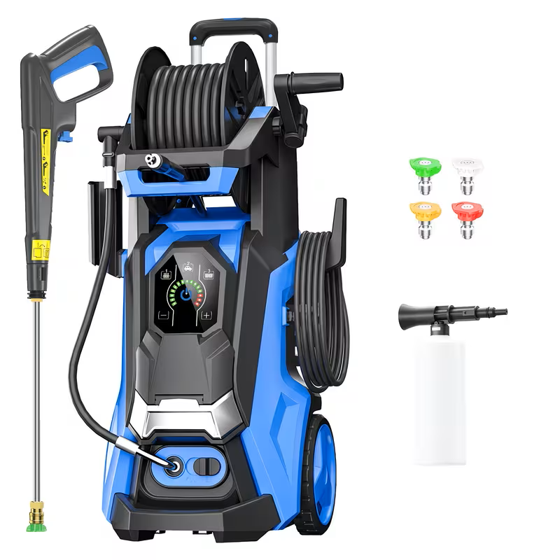 Hidrolavadora Eléctrica 4500 PSI 3.2 GPM con Cañón de Espuma y Carrete de Manguera